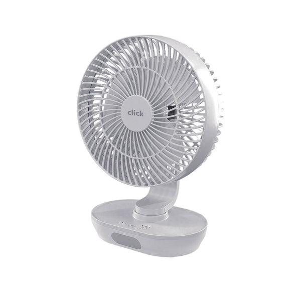 Click 16cm Rechargeable Desk Fan With Light