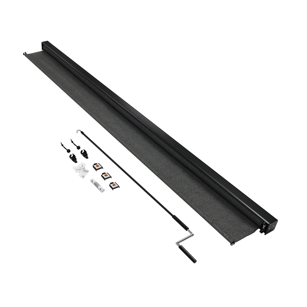 Coolaroo 2.1 x 2.4m Charcoal Crank Operated Outdoor Blind With Premium Pelmet - Image 8 of 8