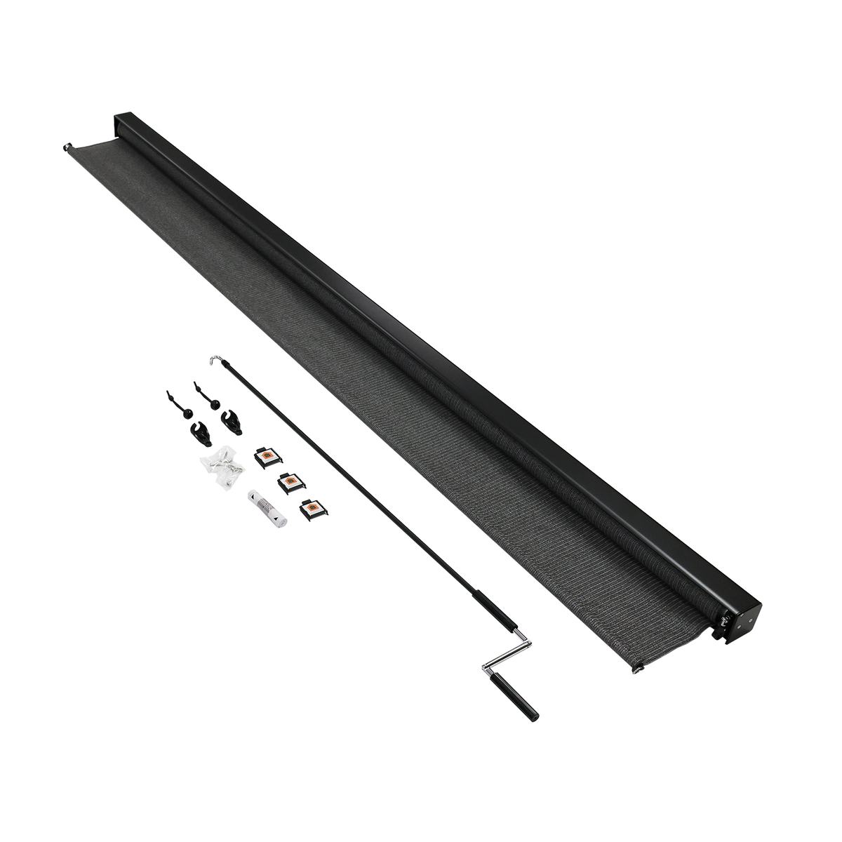 Coolaroo 2.1 x 2.4m Charcoal Crank Operated Outdoor Blind With Premium Pelmet - Image 8 of 8