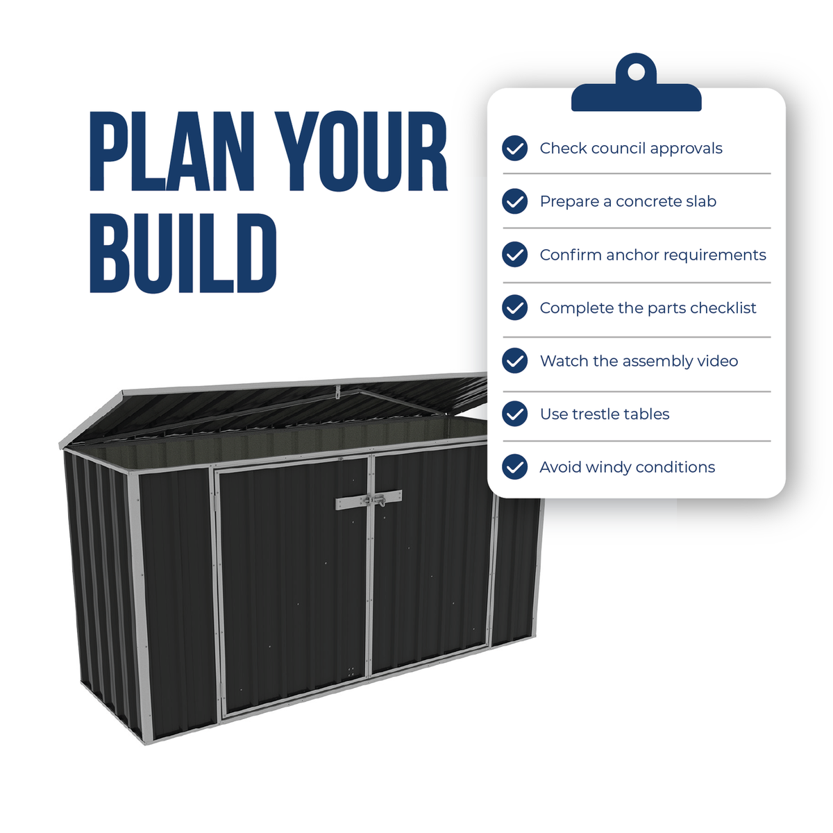 Absco Sheds 2.26 x 0.78 x 1.15m Wheelie Bin Cover - Image 19 of 19