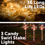 Arlec 46cm Battery Operated Candy Swirl Stake Light - Pack of 3 - Image 3 of 7