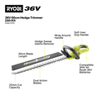 Ryobi 36V 60cm Hedge Trimmer 2.0Ah Kit R36HTR12 - Image 2 of 8