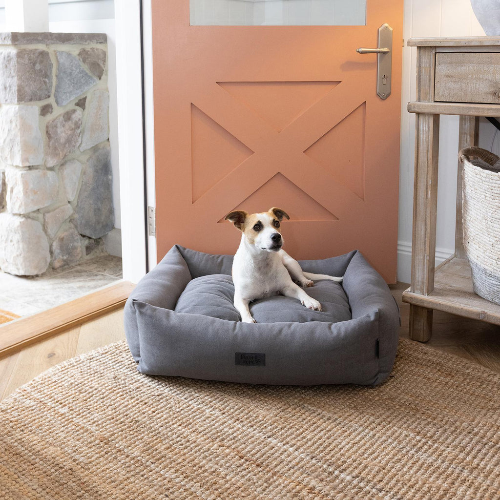 Baxter Bone Grey Small Sofa Style Fabric Bolster Bed - Image 8 of 9