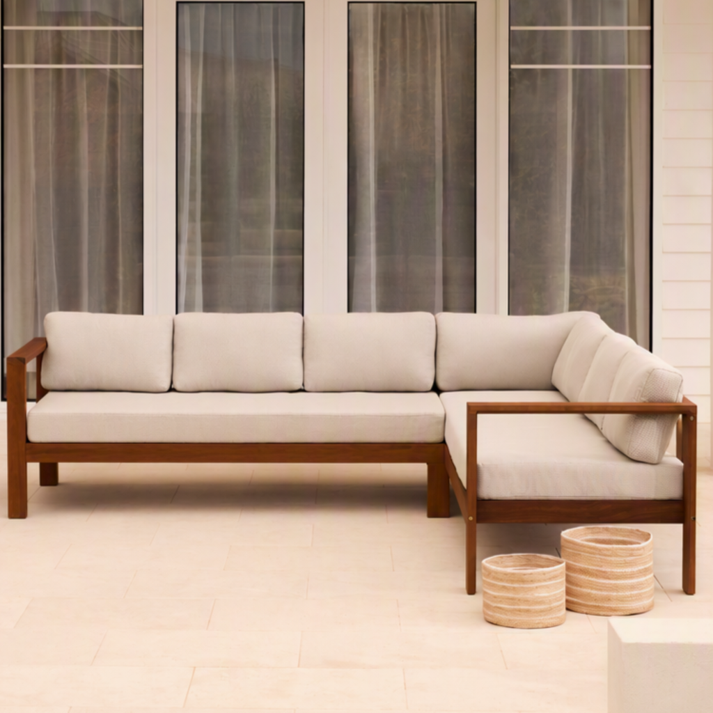 Mimosa Santo Timber Corner Lounge with Cushion - Image 1 of 2