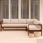 Mimosa Santo Timber Corner Lounge with Cushion - Image 1 of 2
