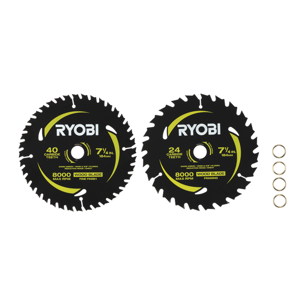 Ryobi 184mm 24T & 40T Circular Saw Blade - 2 Pack