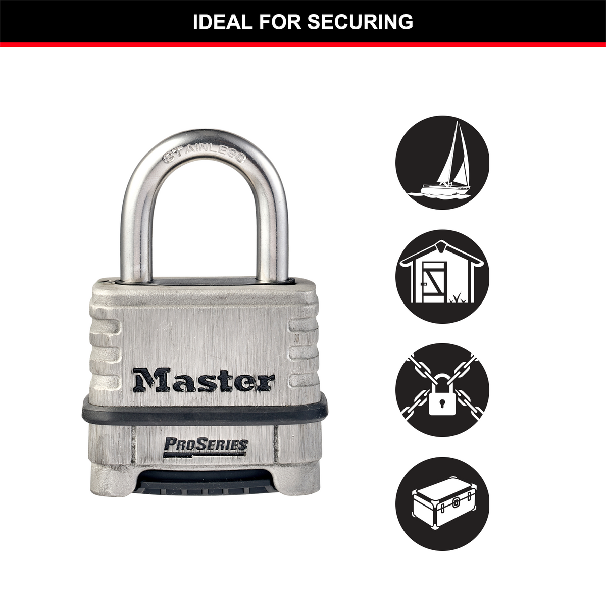 Master Lock Stainless Steel Combination Lock - Image 6 of 9