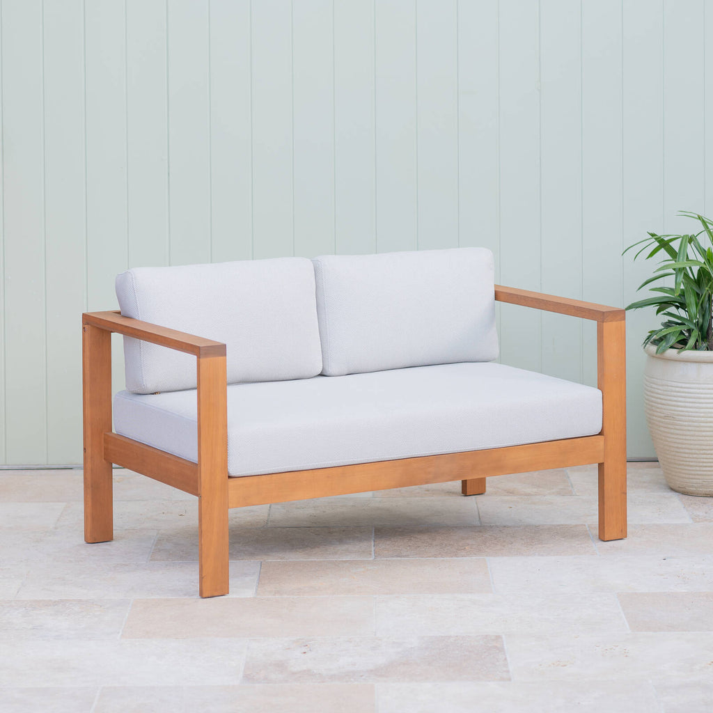 Mimosa Santo 2 Seater Timber Lounge with Cushion - Image 1 of 3