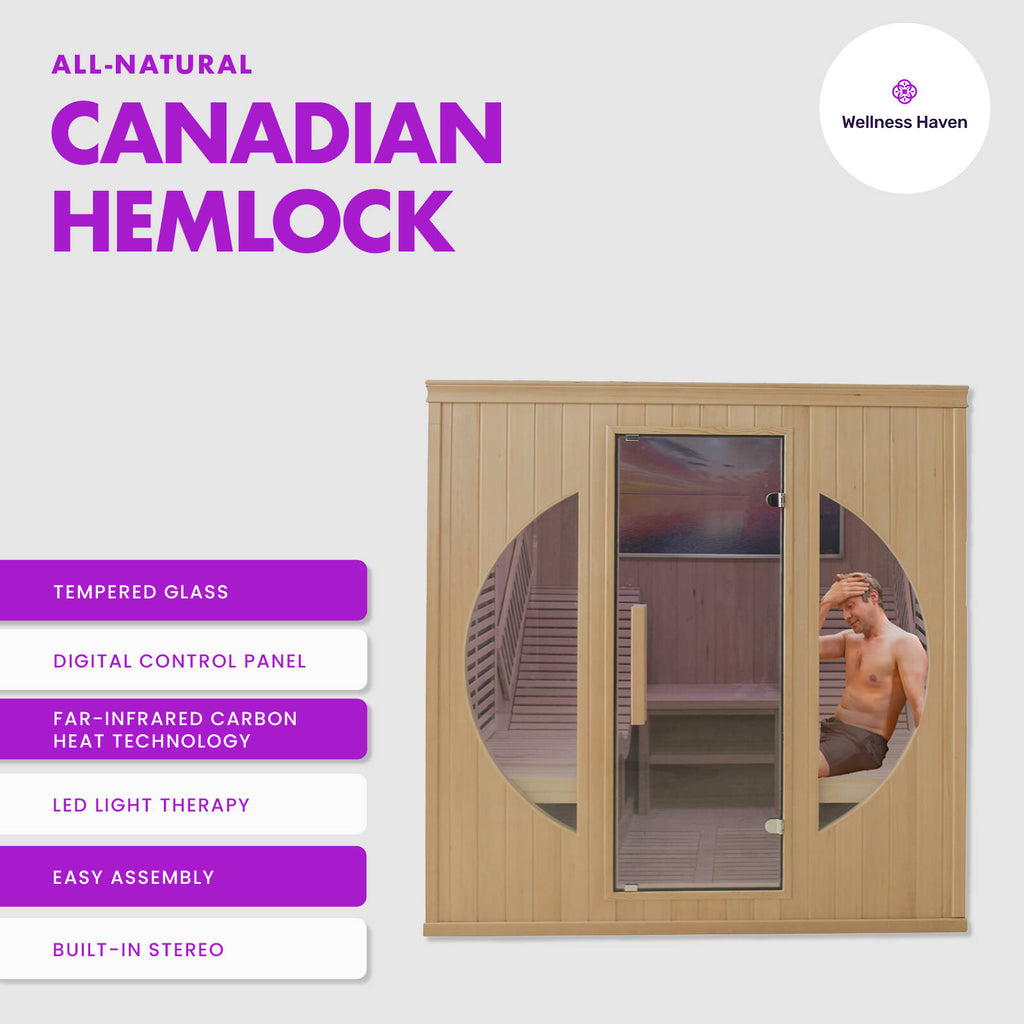 Wellness Haven Deluxe Relax 2 Person Infrared Sauna - Image 2 of 8