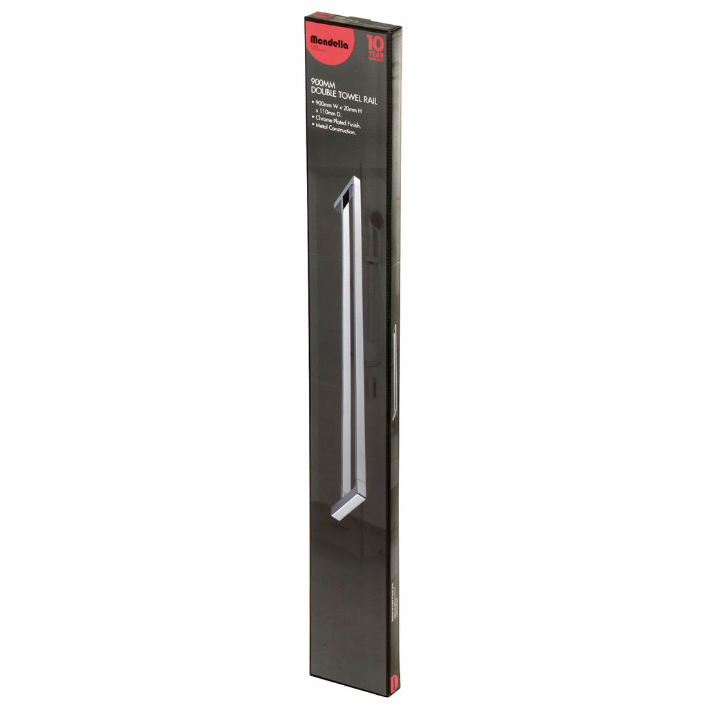 Mondella 900mm Chrome Rumba Double Towel Rail - Image 2 of 2