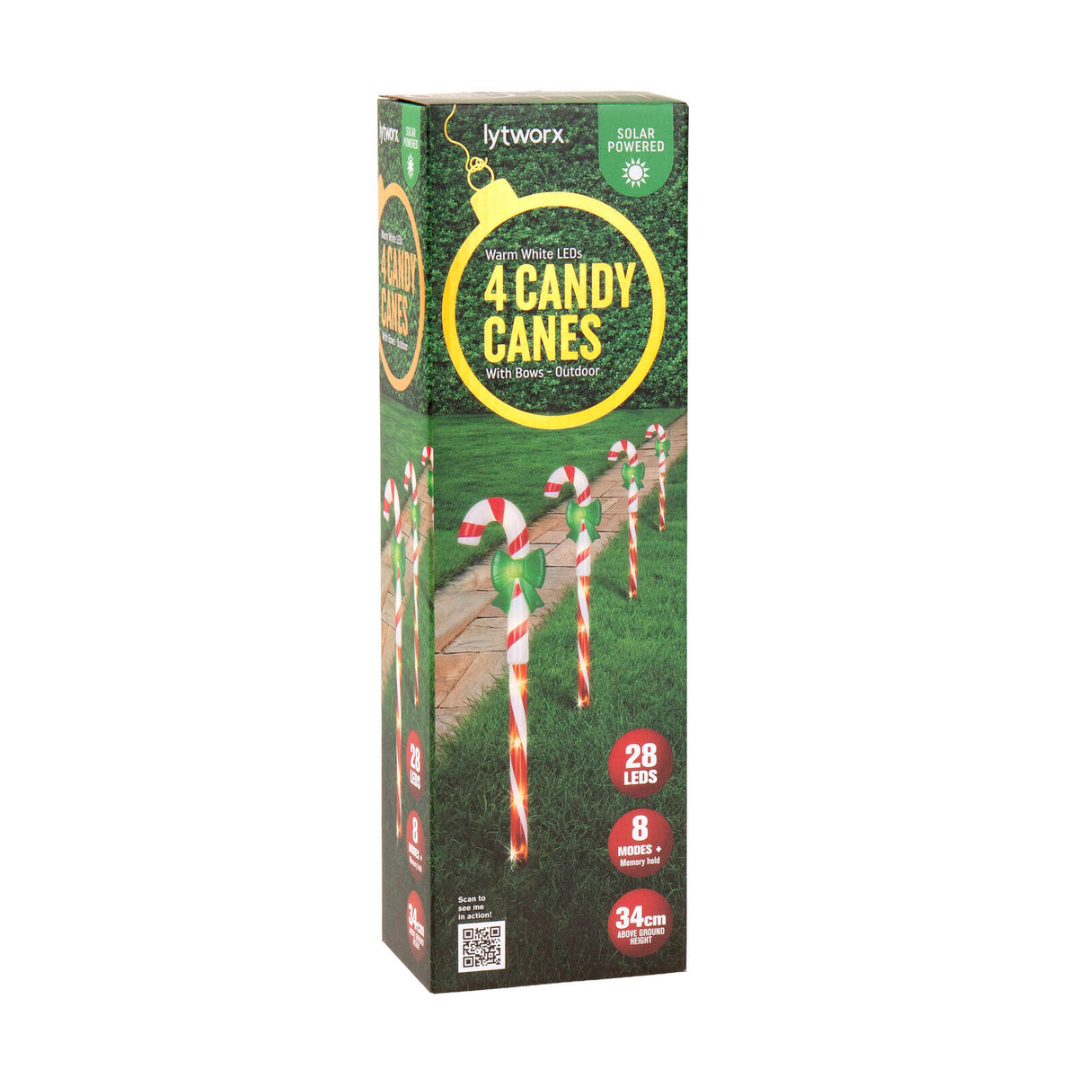 Lytworx Solar Candy Canes with Bows - 4 Pack - Image 1 of 2