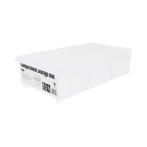 All Set Clear Wide Compartment Box With Two Dividers