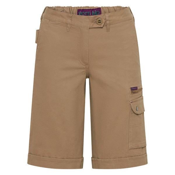 Green Hip Give Cargo Shorts Khaki
