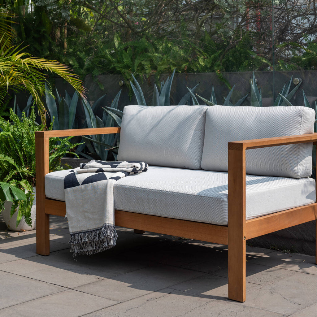 Mimosa Santo 2 Seater Timber Lounge with Cushion - Image 3 of 3