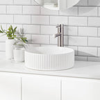 CIBO White Gloss Fluted Round Basin - Image 3 of 3