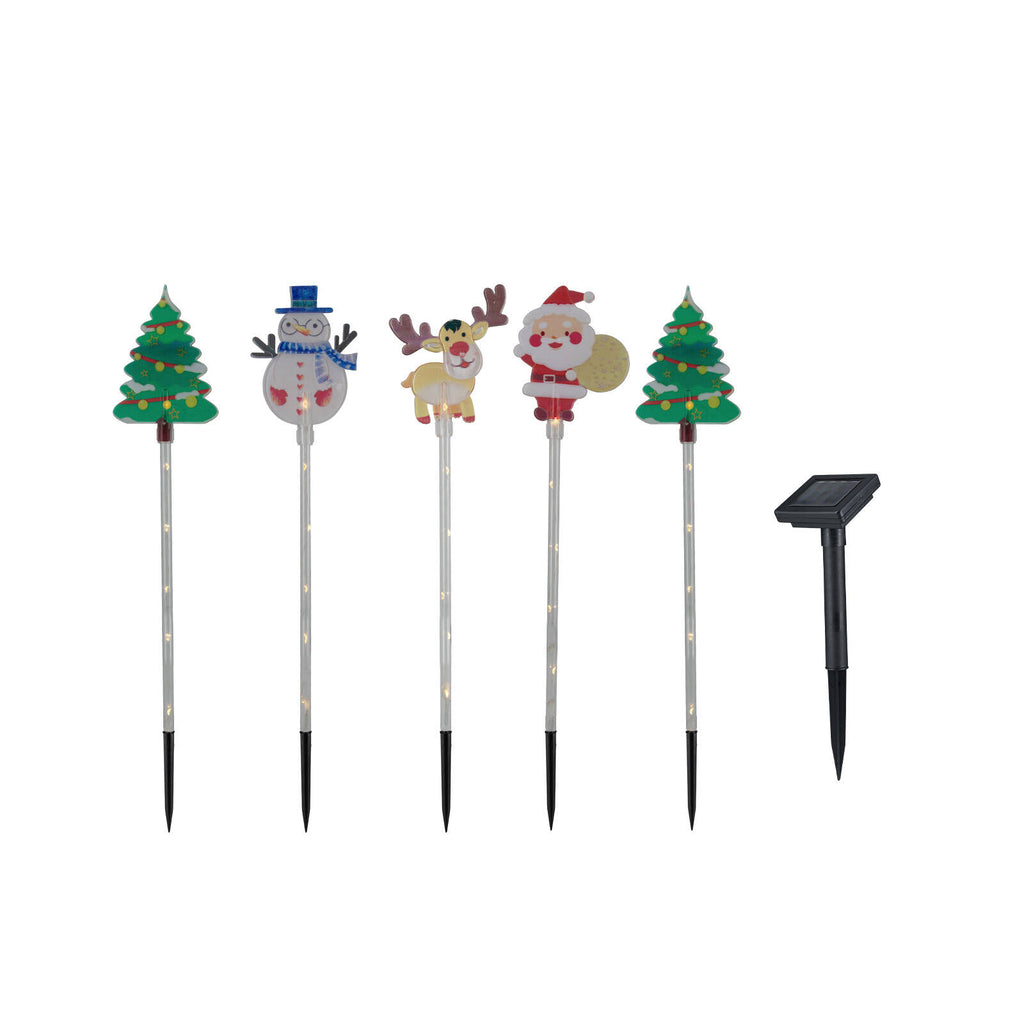Arlec 5 Solar Powered Santa And Friends Stake Lights - Image 2 of 6
