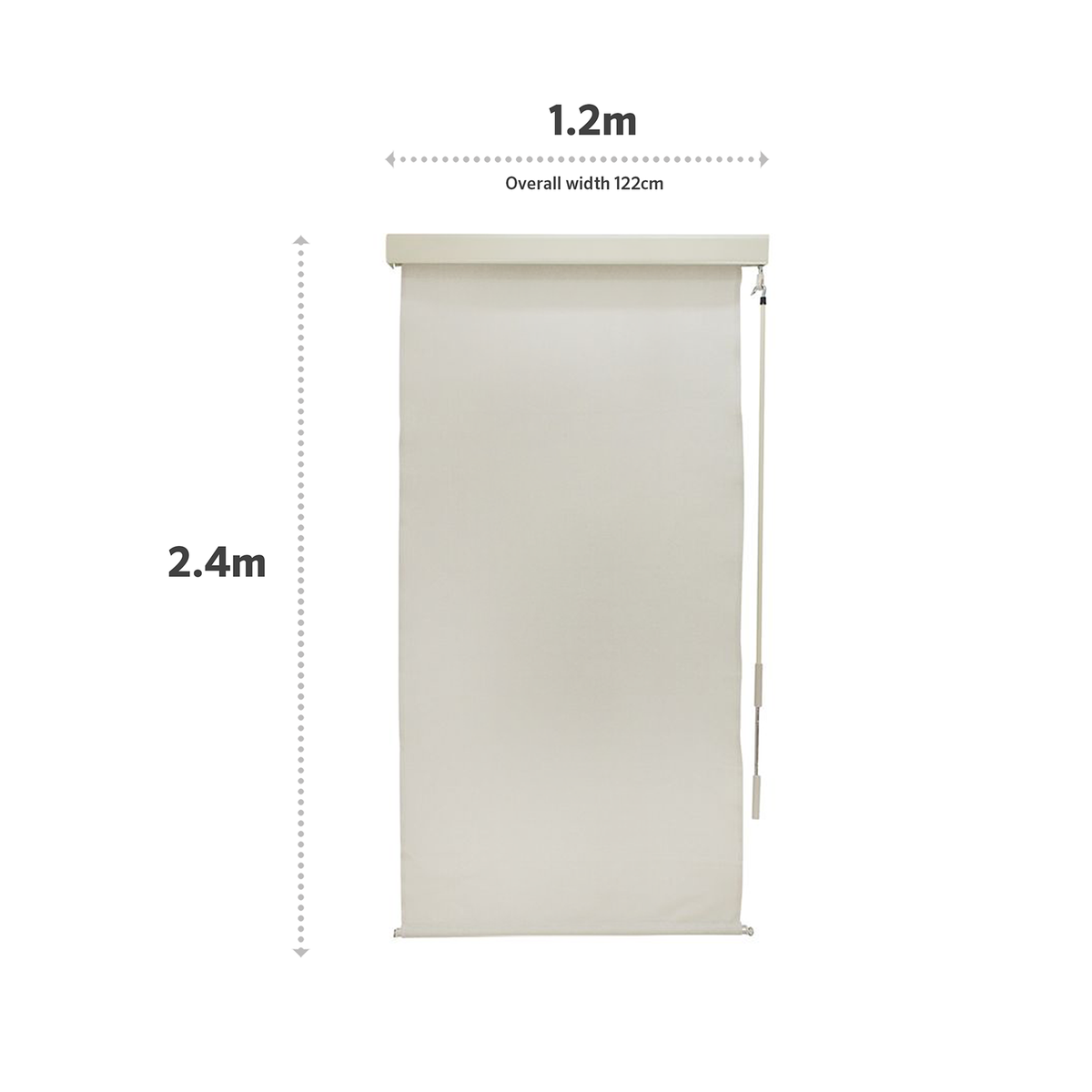 Coolaroo 1.2 x 2.4m Shell Crank Operated Outdoor Blind with Premium Pelmet - Image 3 of 9