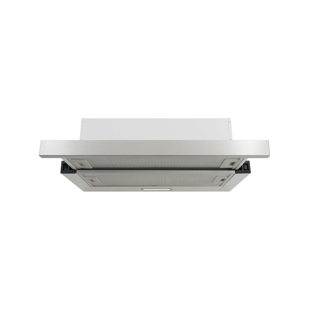 Esatto 60cm White Stainless Steel Fascia Slide Out Ducted Rangehood - Image 1 of 5