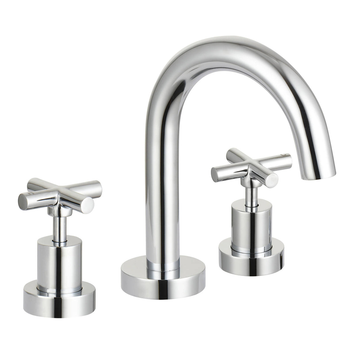 Mondella Chrome Resonance 1/2 Turn Cross Handle Basin Set - Image 1 of 2