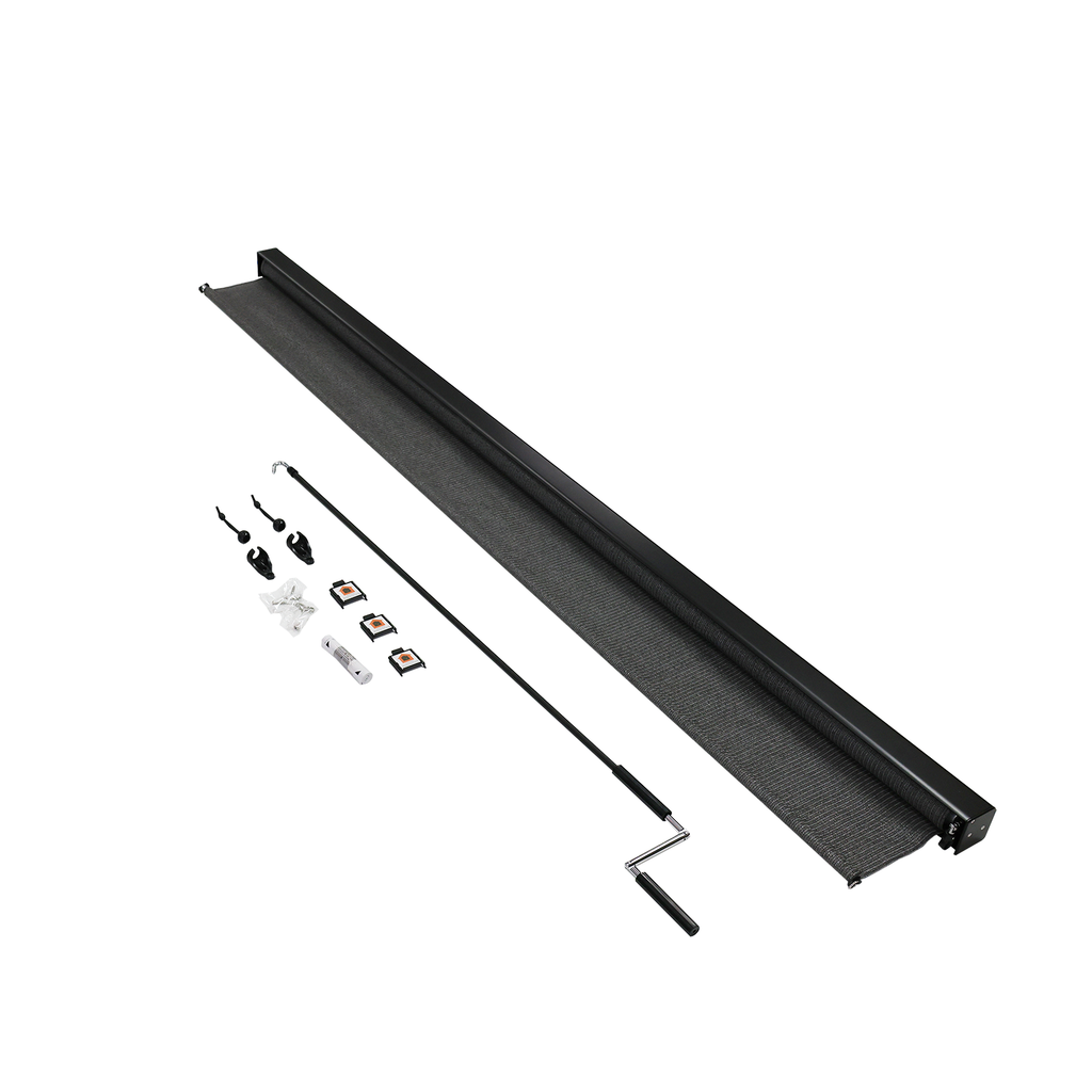 Coolaroo 1.5 x 2.4m Charcoal Crank Operated Outdoor Blind With Premium Pelmet - Image 10 of 10