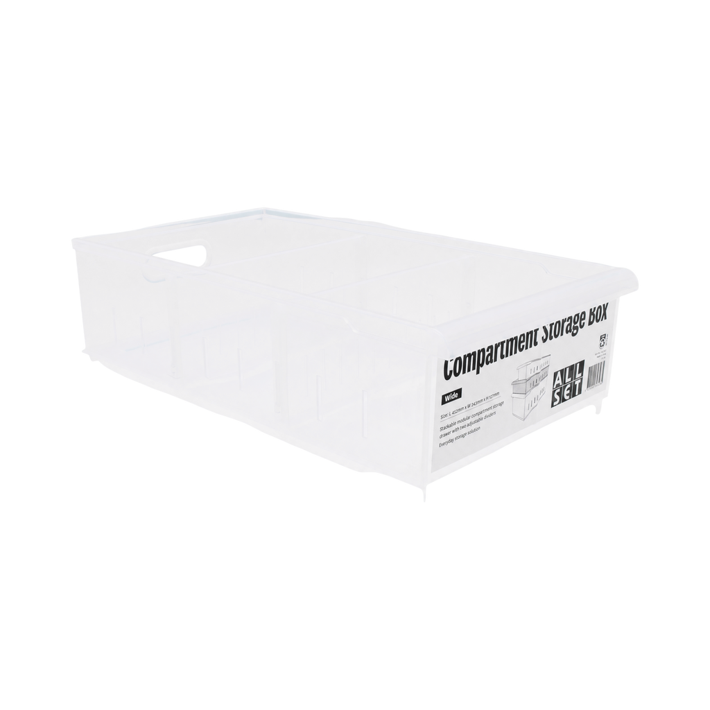 All Set Clear Wide Compartment Box With Two Dividers - Image 6 of 6
