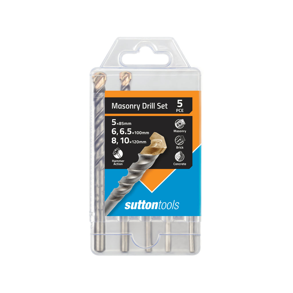 Sutton Tools 5-10mm Standard Fixing Masonry Drill Set - 5 Pack - Image 1 of 5