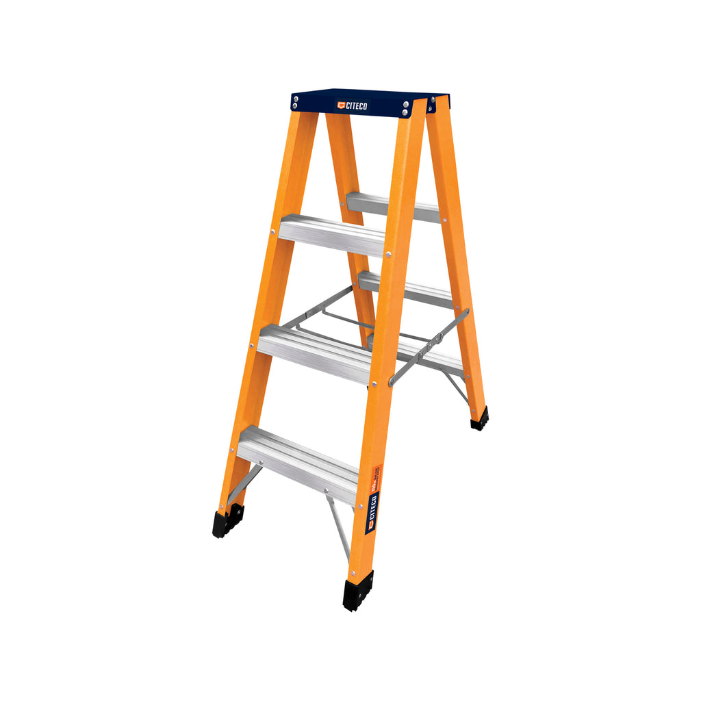 CITECO 1.2m 150kg Industrial Double Sided Fibreglass Ladder - Image 1 of 2
