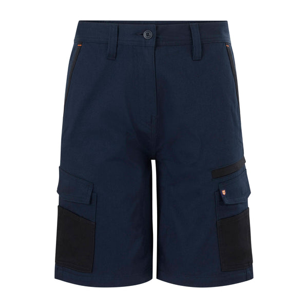 Citeco Women's Navy Cotton Stretch Mid Shorts