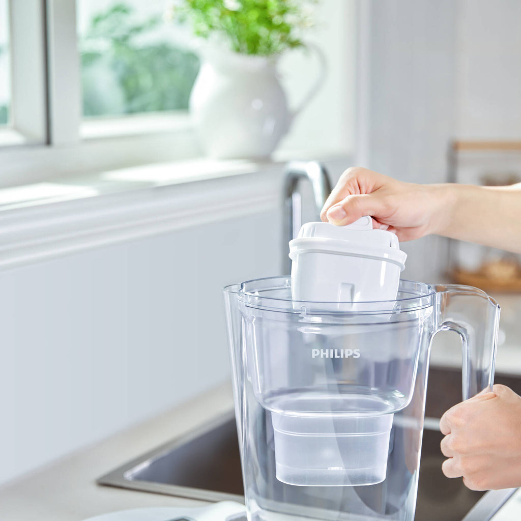 Philips 3.4L White Water Filter Jug Value Pack including 3 x Micro X-Clean Softening + Filter Cartridges - Image 2 of 6