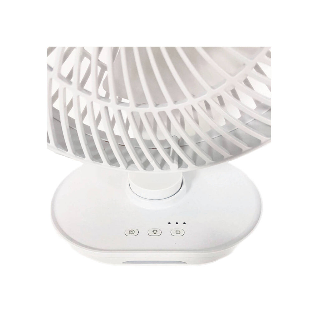 Click 16cm Rechargeable Desk Fan With Light - Image 3 of 6