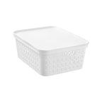 Boxsweden 39 x 30 x 15cm Medium White Kept Storage Basket with Lid - Image 3 of 7