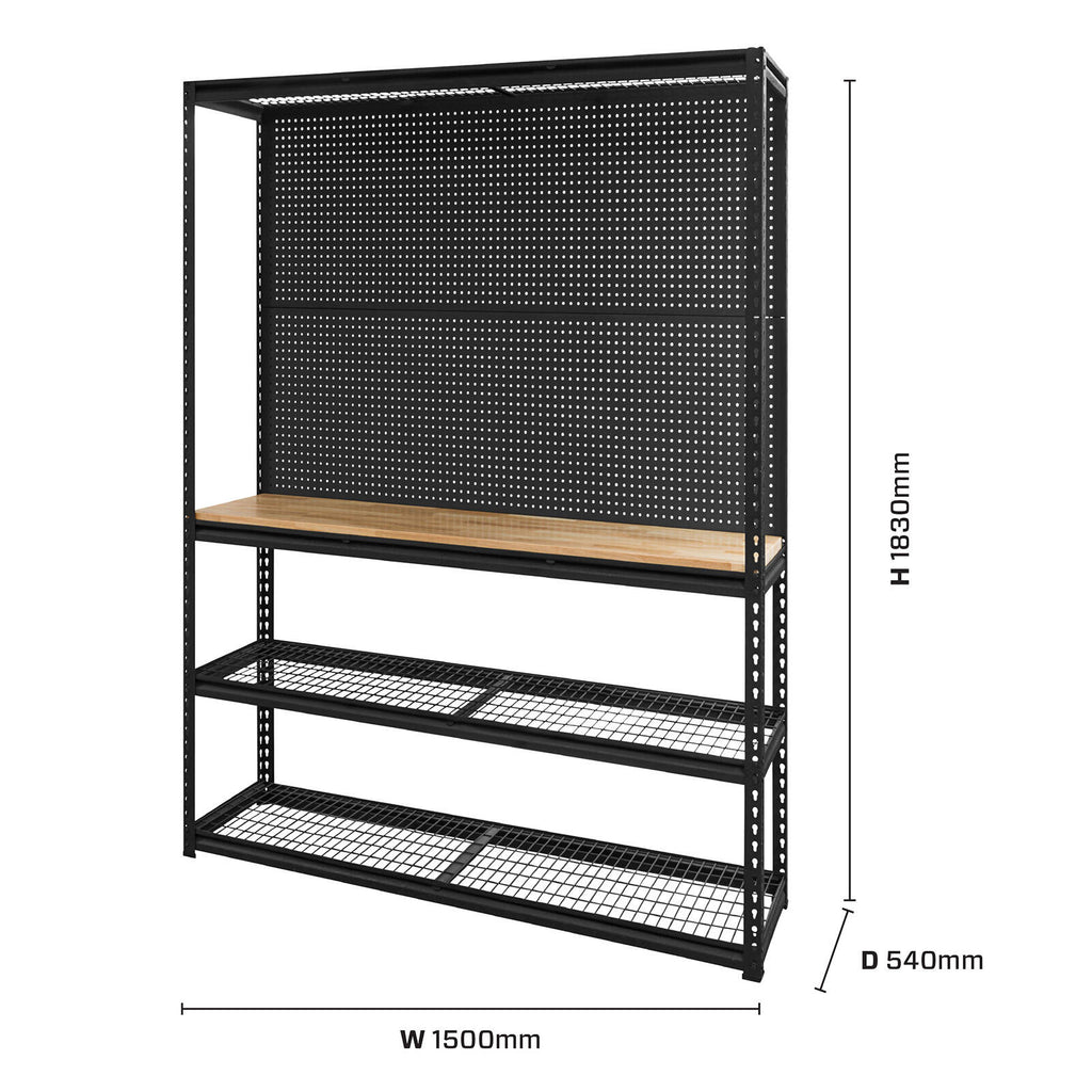 Pinnacle 1830 x 1500 x 540mm Black Heavy Duty Workstation - Image 2 of 2