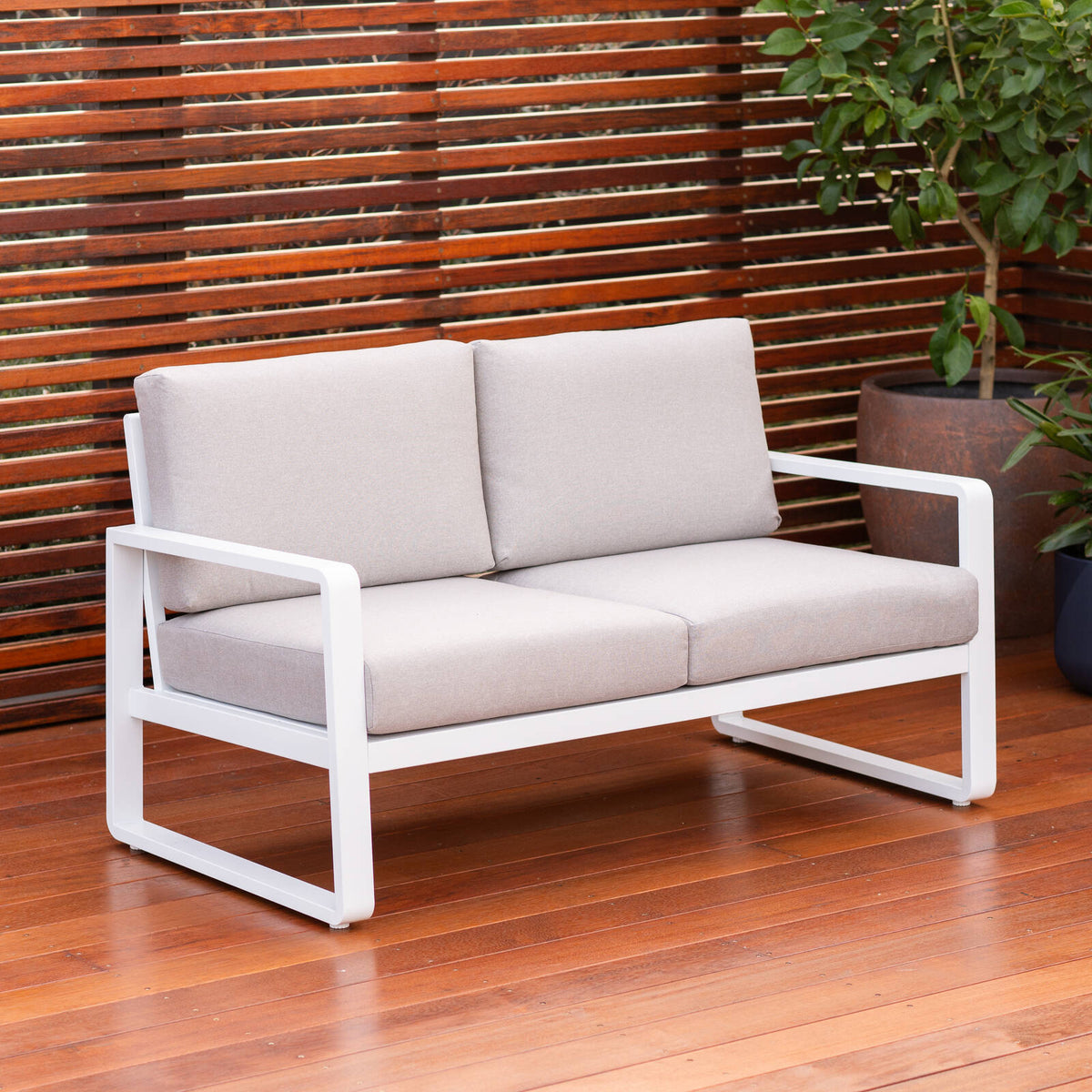 Mimosa Cordoba 2 Seater Aluminium Lounge White - Image 1 of 5
