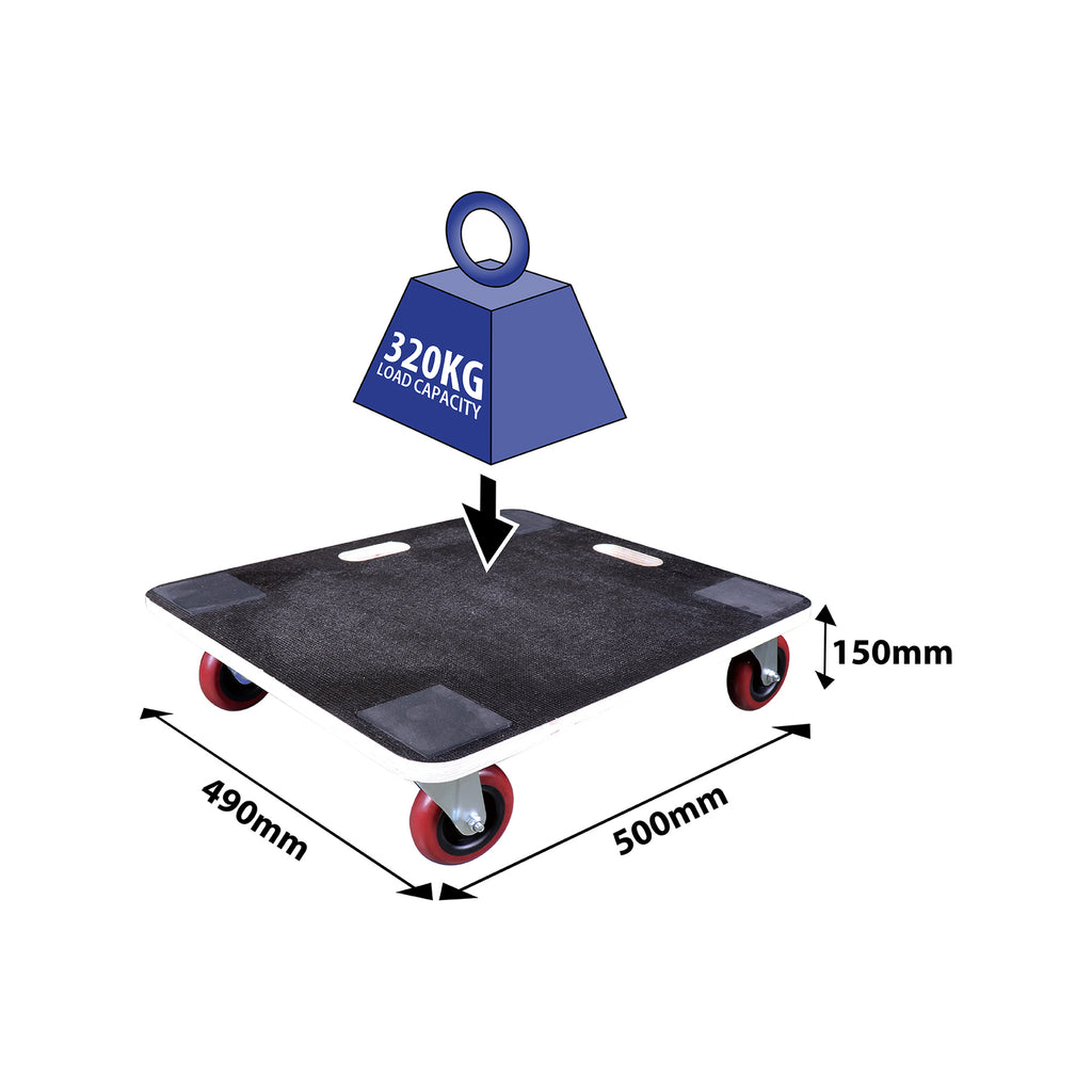 Easyroll 320kg 500 x 490mm Rectangular Premier Dolly - Image 4 of 7