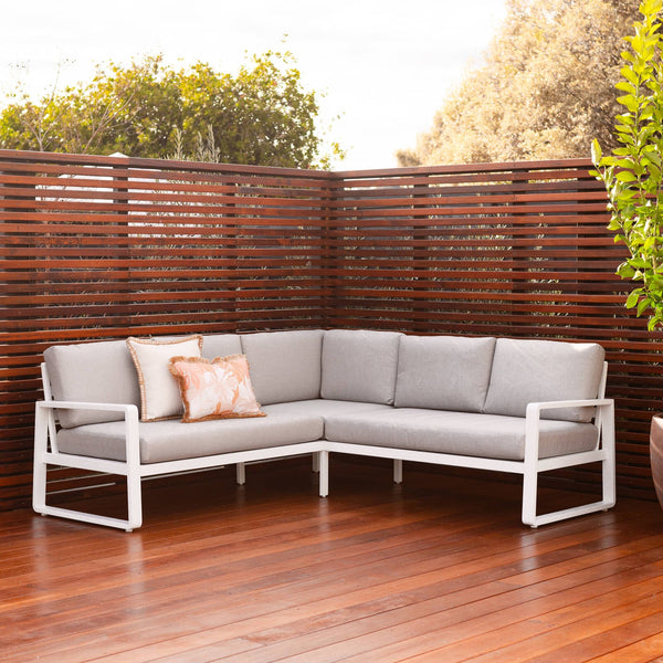 Mimosa Cordoba Aluminium Corner Lounge White