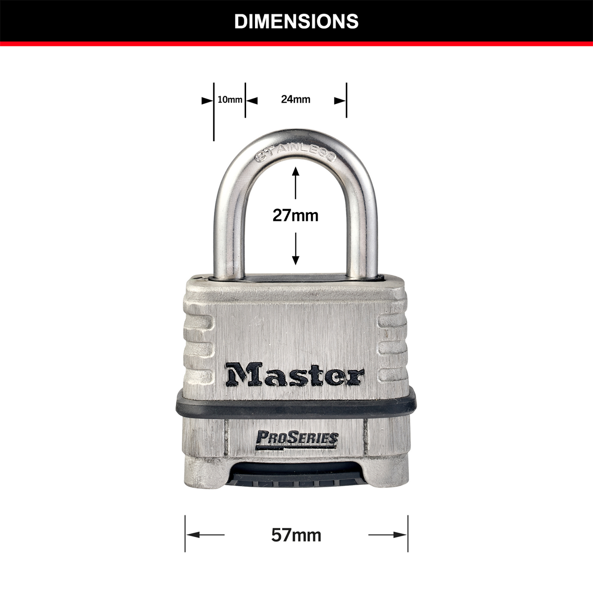 Master Lock Stainless Steel Combination Lock - Image 5 of 9