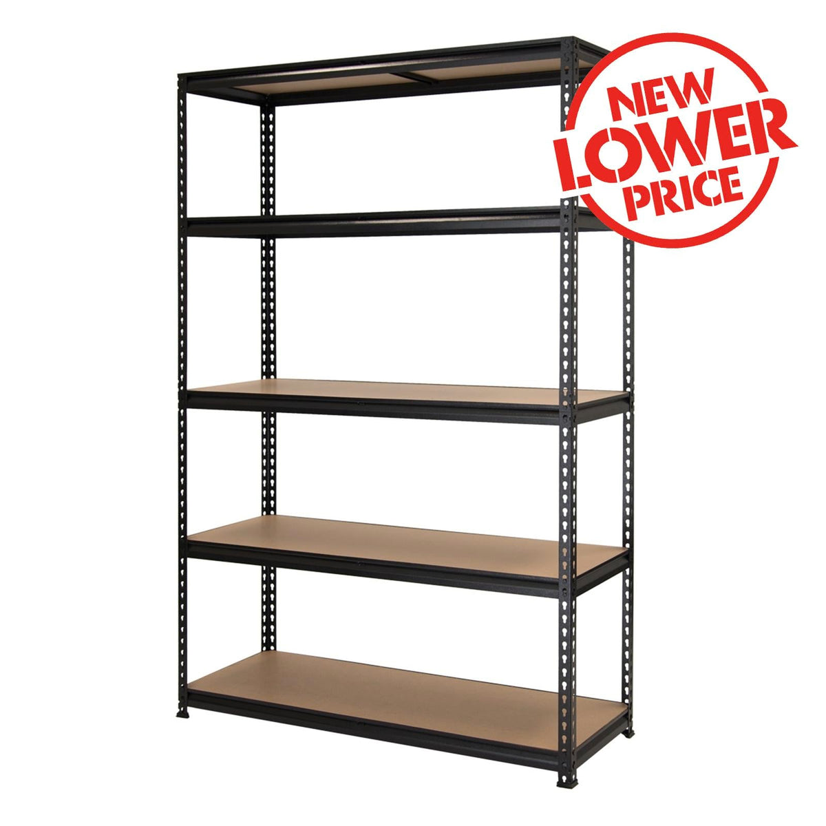 Pinnacle Black Gloss 5 Tier Adjustable Shelving Unit - Image 1 of 11