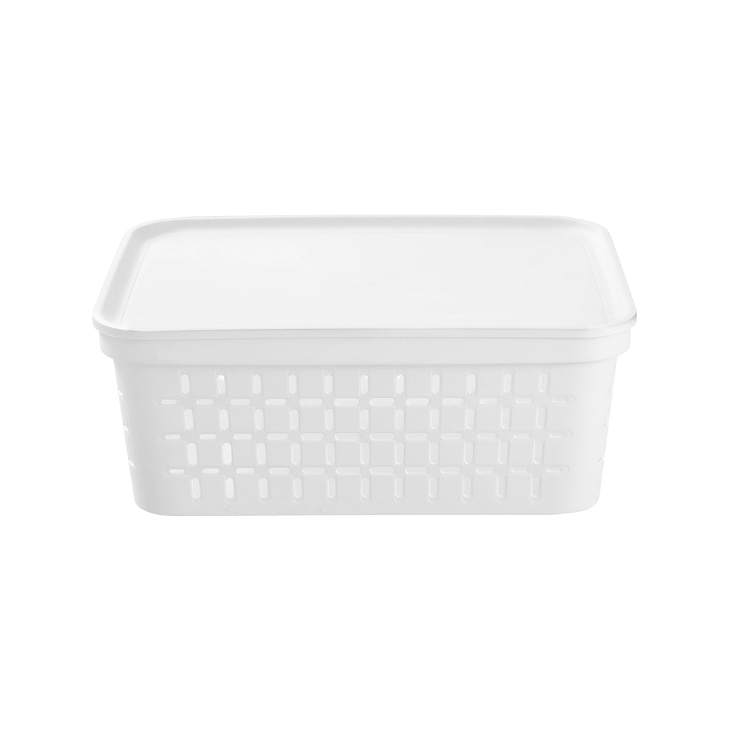 Boxsweden 39 x 30 x 15cm Medium White Kept Storage Basket with Lid - Image 5 of 7