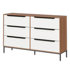 Astin Sinclair White &amp; Oak-Look Walton 6 Drawers Chest - Image 1 of 7