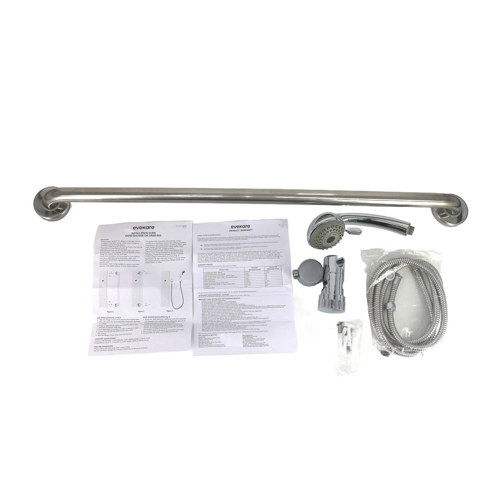 evekare 32 x 900mm Stainless Steel Grab Rail And 3 Function Shower With 2m Hose - Image 3 of 3