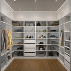 Flexi Storage Wardrobe 606 x 2000 x 480mm White Matte 3 Shelf and 4 Drawer Unit - Image 3 of 8