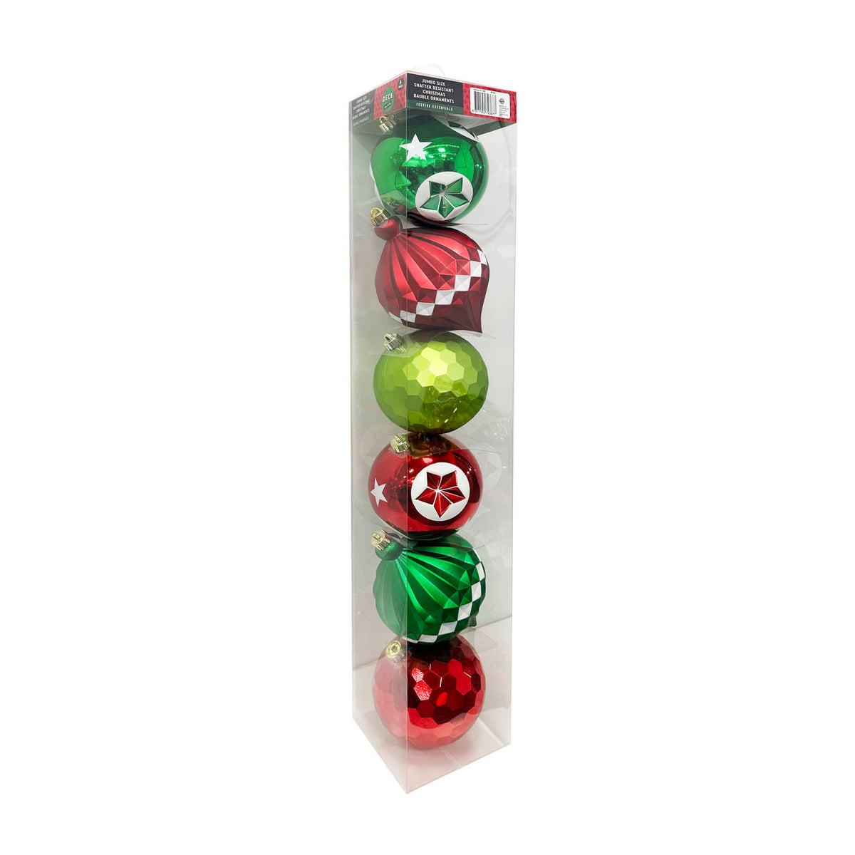 Deck The Halls Jumbo Bauble Ornament Pack 6 - Image 1 of 1