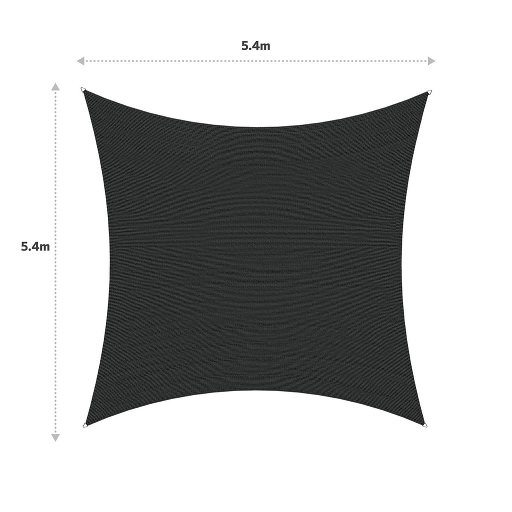 Coolaroo 5.4m Square Black Slate Designer Series Shade Sail - Image 3 of 7
