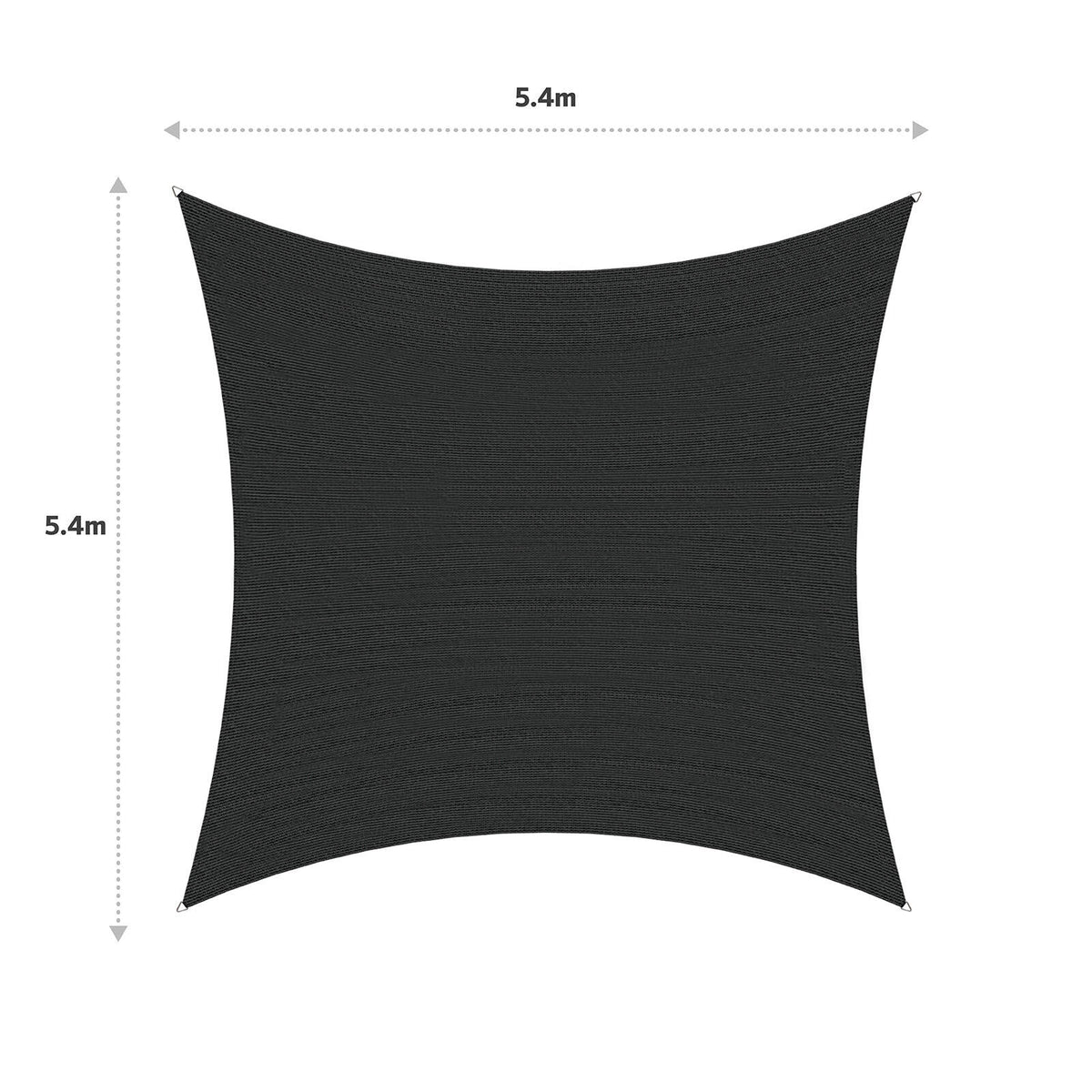 Coolaroo 5.4m Square Black Slate Designer Series Shade Sail - Image 3 of 7