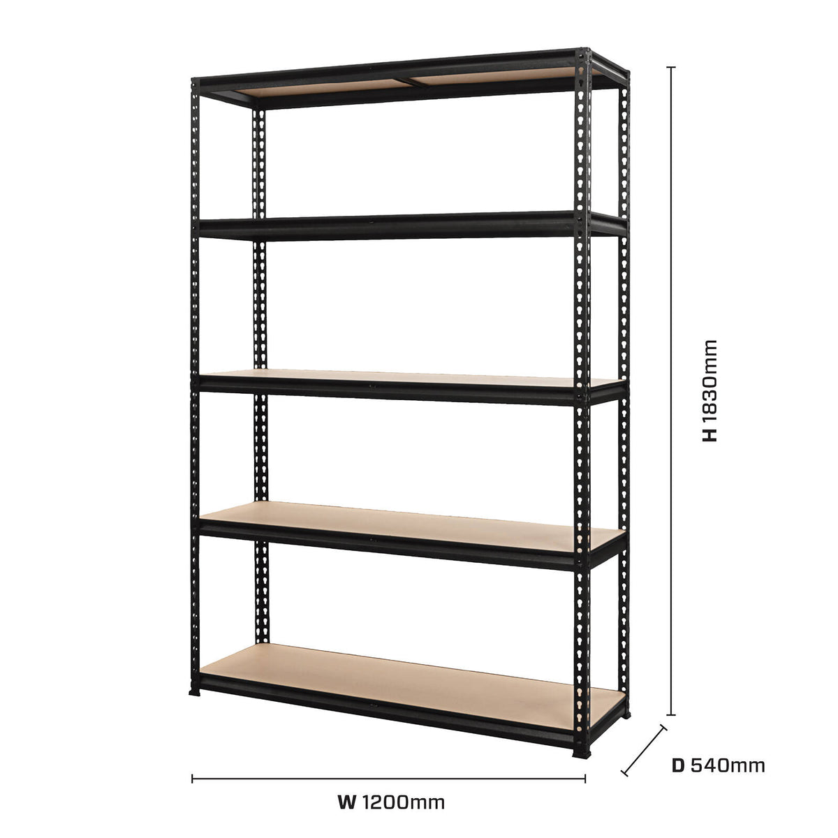 Pinnacle Black Gloss 5 Tier Adjustable Shelving Unit - Image 7 of 11
