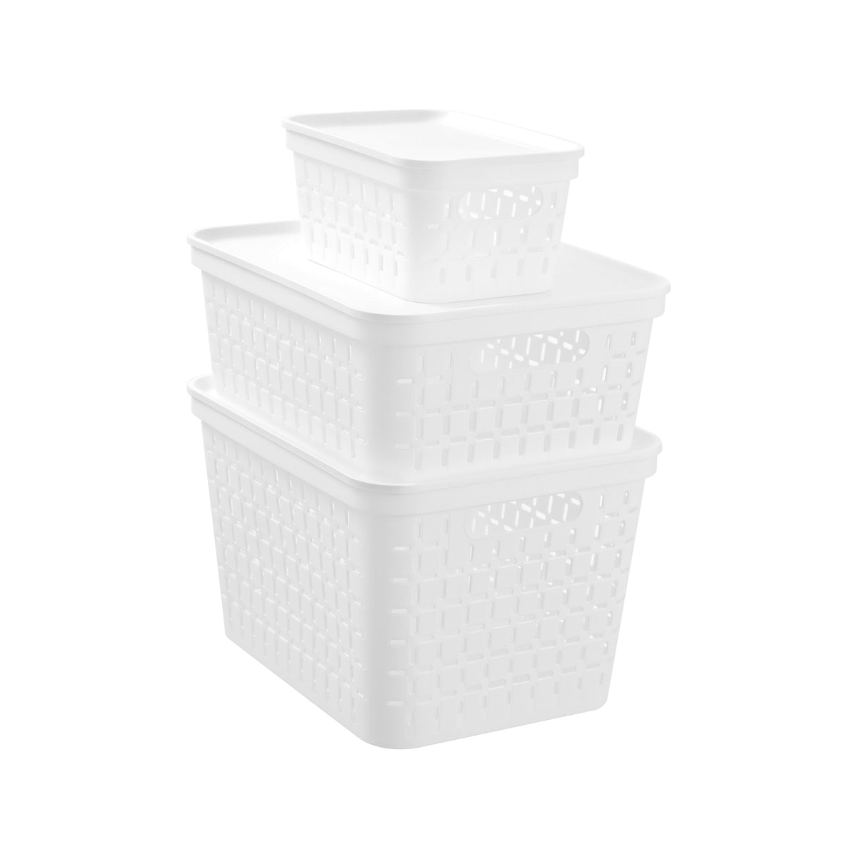 Boxsweden 39 x 30 x 15cm Medium White Kept Storage Basket with Lid - Image 6 of 7