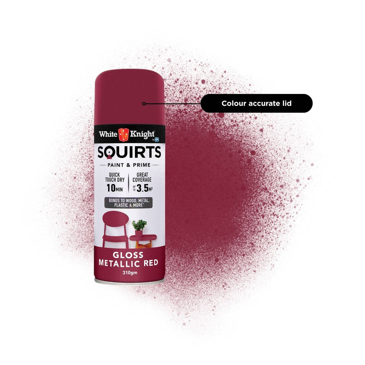 White Knight 310g Metallic Gloss Squirts Spray Paint - Image 8 of 25