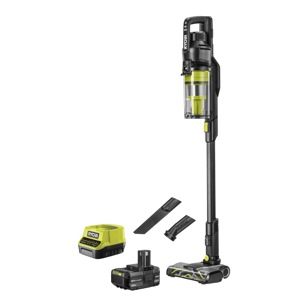 Ryobi 18V ONE+ HP Brushless Stick Vacuum 4Ah Kit R18XSV914BLK - Image 1 of 9