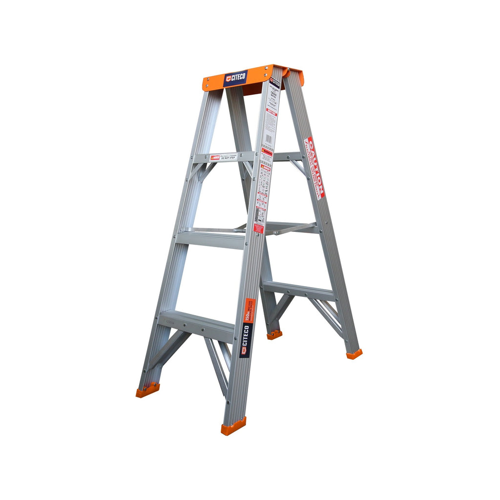 Citeco 1.2m 150kg Industrial Aluminium Double Sided Step Ladder - Image 1 of 6