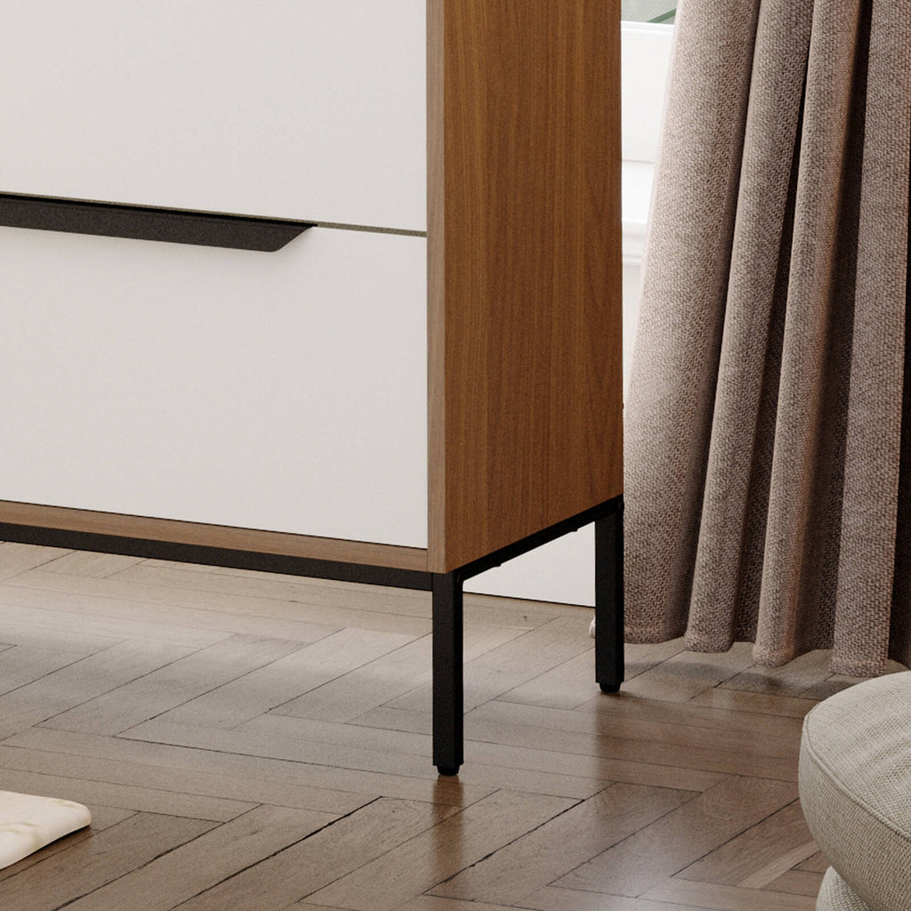 Astin Sinclair White &amp; Oak-Look Walton 6 Drawers Chest - Image 4 of 7